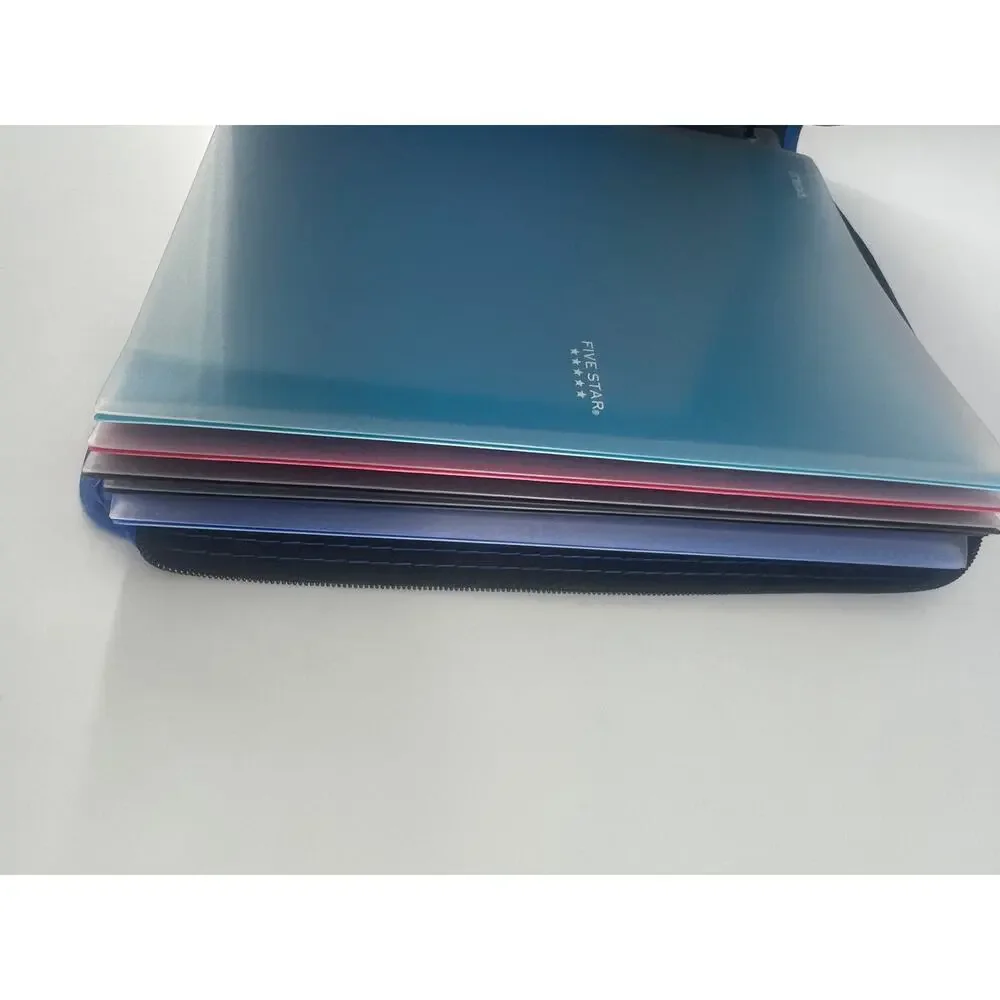 Five Star Folder Pencil Holder School Blue Black College Zipper Binder Durable